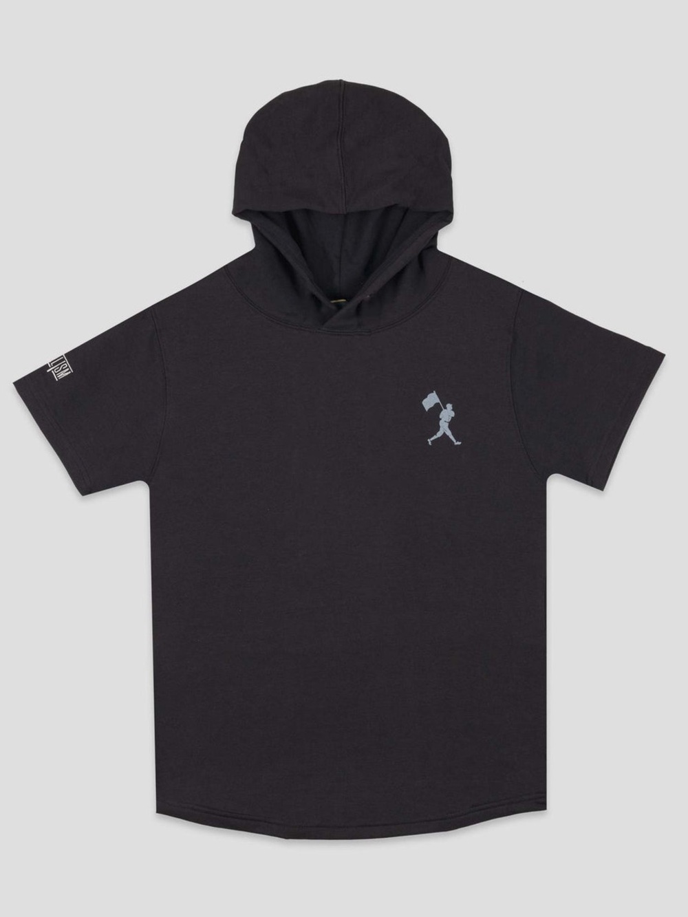 Baseballism Flag Man Short Sleeve Hoodie Black Color Youth Small